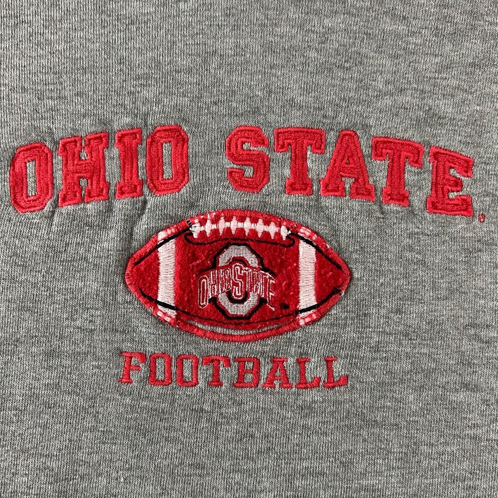 Vintage 90s Y2K Ohio State University Football Heather Hoodie Pocket Swe… - Picture 7 of 11
